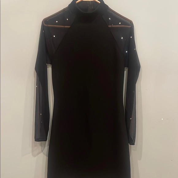 Source Unknown Dresses & Skirts - Elegant Black Dress with Sheer Sleeves